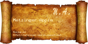 Metzinger Appia névjegykártya